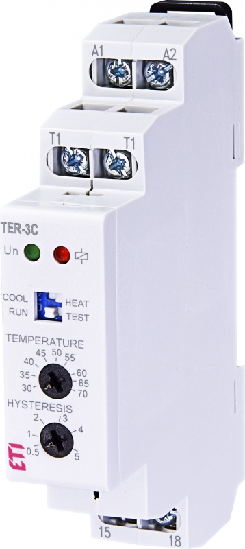 Термостат TER-3 С (+30...+70)  24-240 AC/DC (1x16A_AC1)