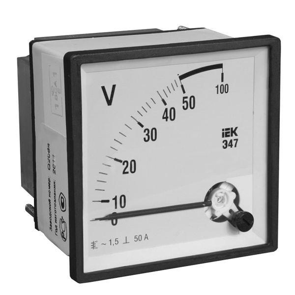 Э47 300В (IPV10-6-0300-E) вольтметр купить в Атлант Снаб (72х72 мм)