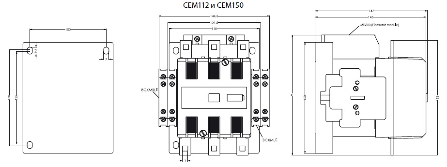 Контактор электромагнитный CEM 112.22 230V AC - фото2
