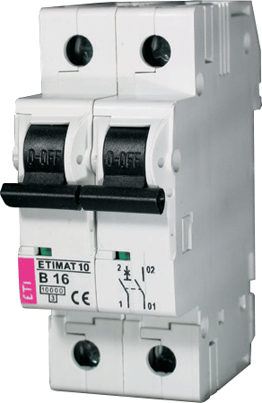 Модульный автоматический выключатель ETIMAT 10 2p C 1А (10 kA) - фото1