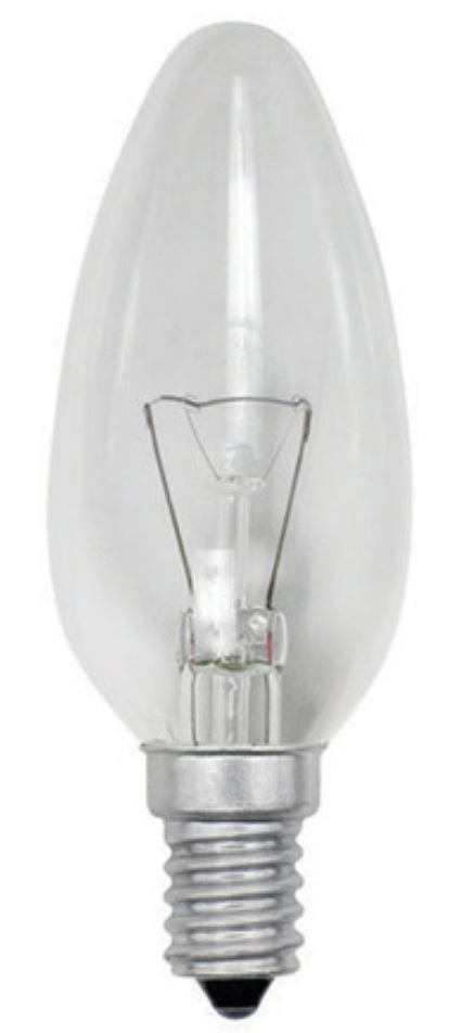 Лампа накаливания C35 свеча прозрачная 40Вт E14 - фото1