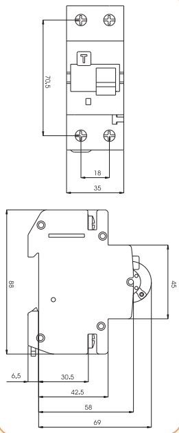Дифференциальный автоматический выключатель KZS-2M C16/03 - AC - фото2