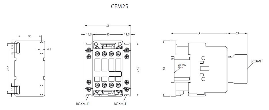 Контактор электромагнитный CEM 25.10 400V AC - фото2