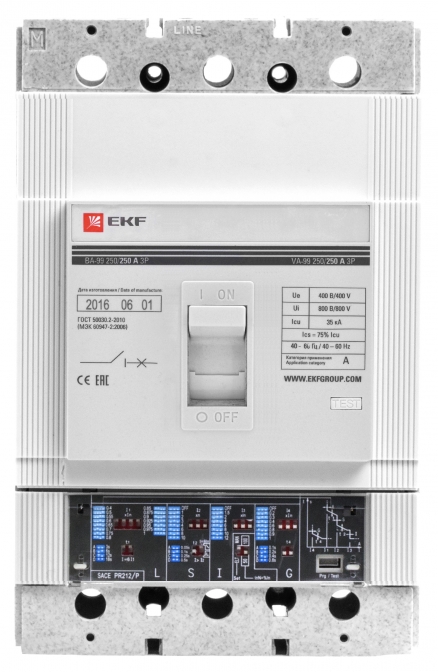 Выключатель автоматический ВА-99 250/250А 3P 35кА с электронным расцепителем EKF - фото1