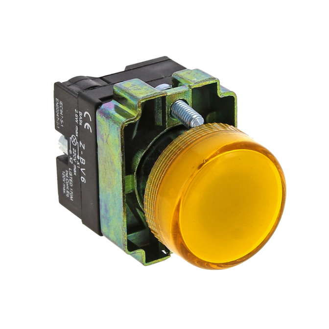 Лампа сигнальная BV65 желтая EKF PROxima - фото1
