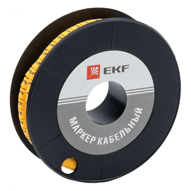 Маркер кабельный 4,0 мм2 "3" (500 шт.) (ЕС-2) EKF PROxima - фото1