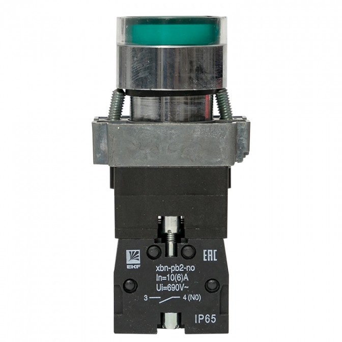 Кнопка BA31 с подстветкой 230В зеленая NO IP65 EKF PROxima - фото4