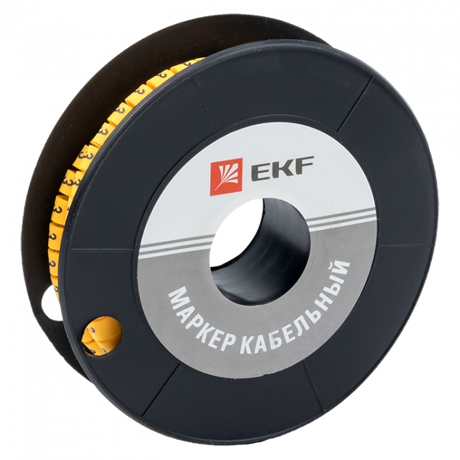 Маркер кабельный 6,0 мм2 "3" (350 шт.) (ЕС-3) EKF PROxima - фото1