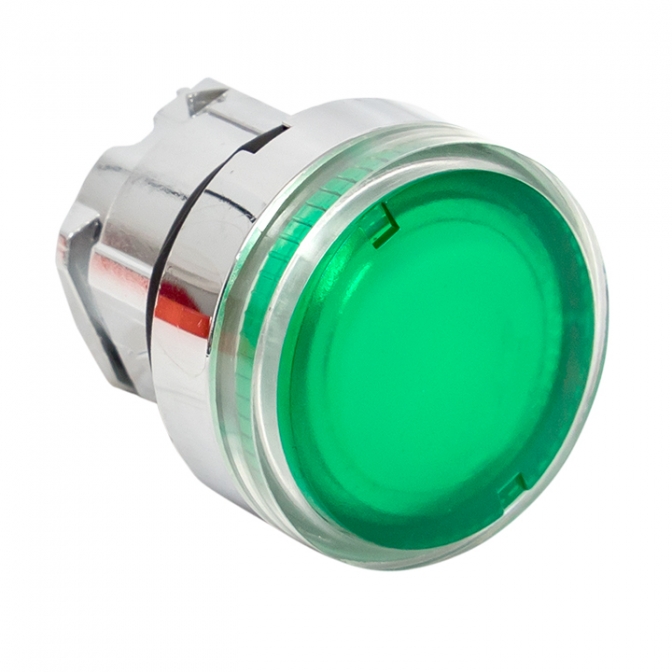 Исполнительный механизм кнопки XB4 зеленый плоский возвратный без фиксации, с подсветкой EKF PROxima - фото1