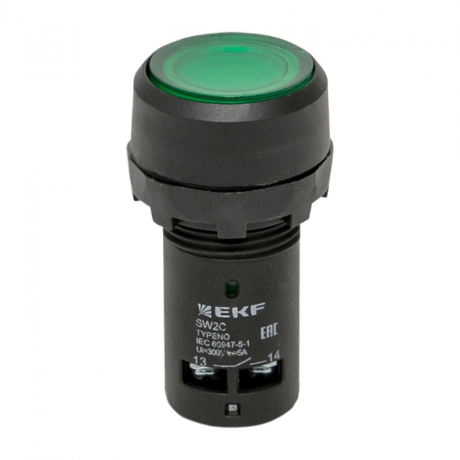 Кнопка SW2C-10D с подсветкой зеленая NO EKF PROxima - фото5