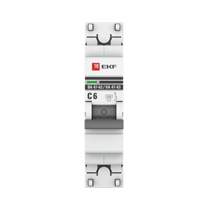 ВА 47-63 1P 6А (C) 4,5kA EKF PROxima автоматический выключатель, арт. mcb4763-1-06C-pro - фото2