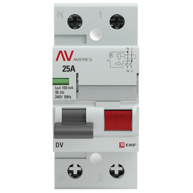 DV 2P 25А/100мА (S) EKF AVERES устройство защитного отключения - фото3
