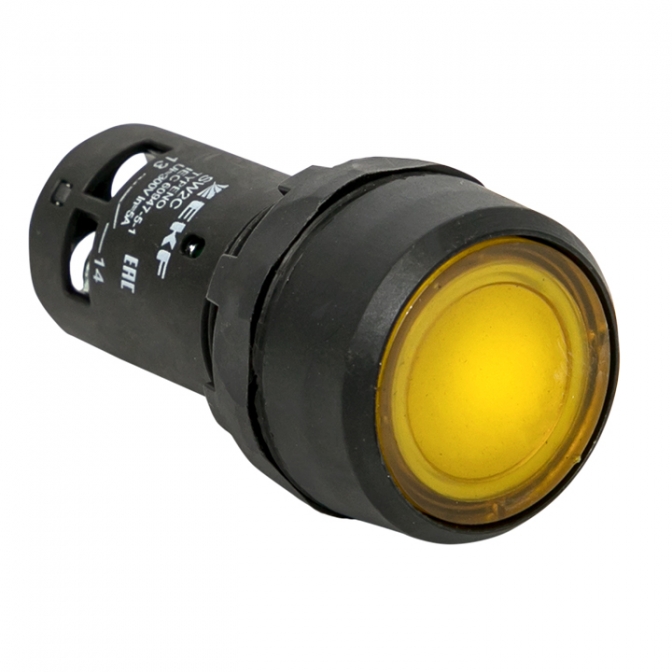 Кнопка SW2C-10D с подсветкой желтая NO EKF PROxima - фото1