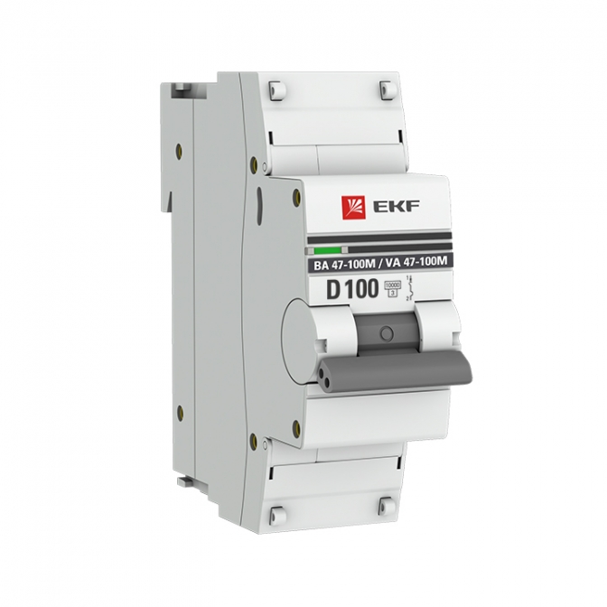 ВА 47-100M 1P 100А (D) 10kA EKF PROxima автоматический выключатель, арт. mcb47100m-1-100D-pro - фото1