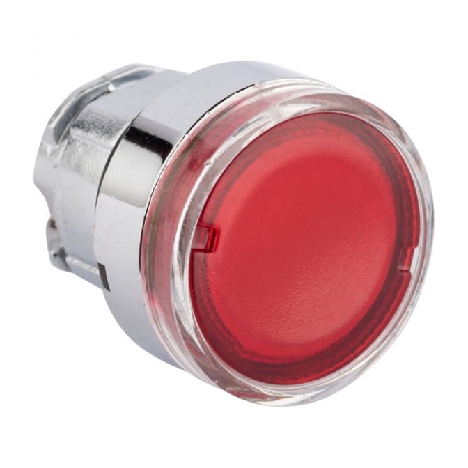 Исполнительный механизм кнопки XB4 красный плоский возвратный без фиксации, с подсветкой EKF PROxima - фото1