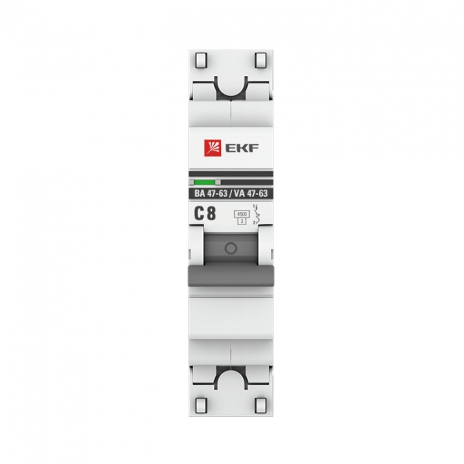 ВА 47-63 1P 8А (C) 4,5kA EKF PROxima автоматический выключатель, арт. mcb4763-1-08C-pro - фото2