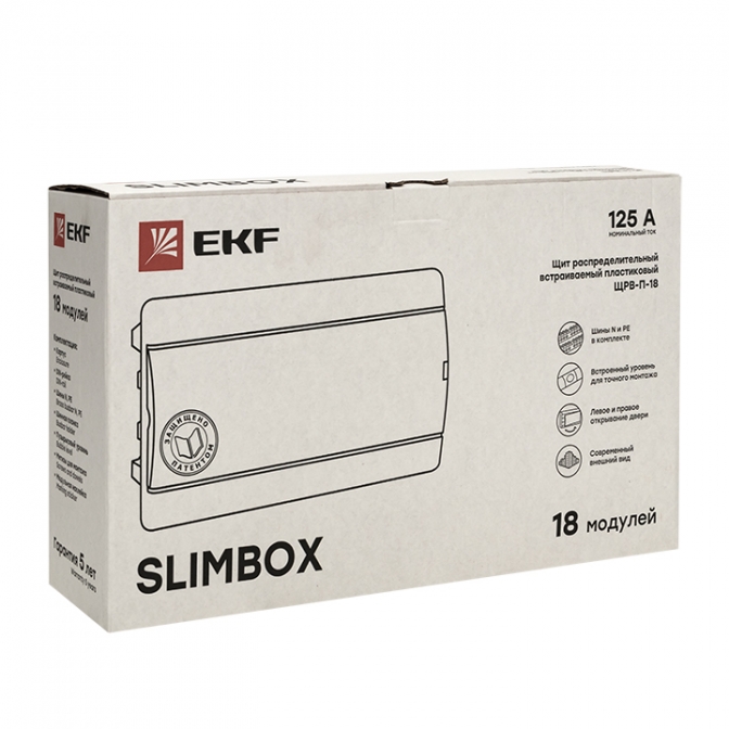Щит распределительный ЩРВ-П-18 "SlimBox" белая дверца IP41 EKF PROxima - фото3