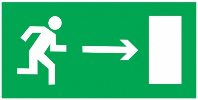 Знак "Направление к эвакуационному выходу направо" 150х300мм EKF PROxima - фото1