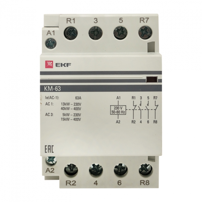 Контактор модульный КМ 63А 2NО+2NC (3 мод.) EKF PROxima - фото4