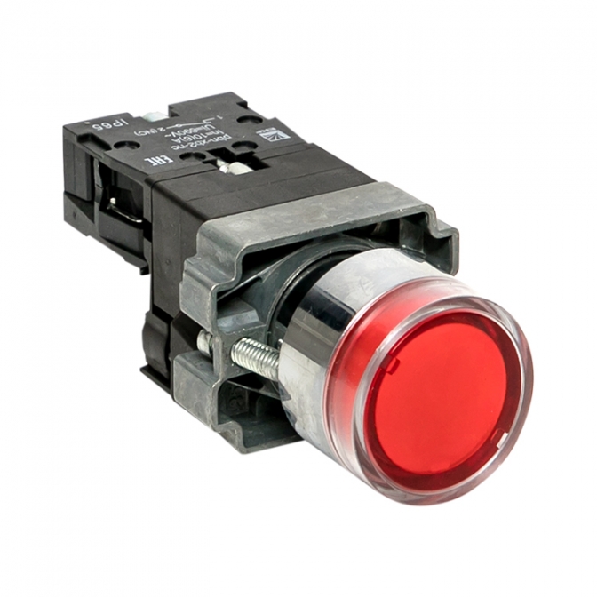Кнопка BA42 с подстветкой 230В красная NC IP65 EKF PROxima - фото1