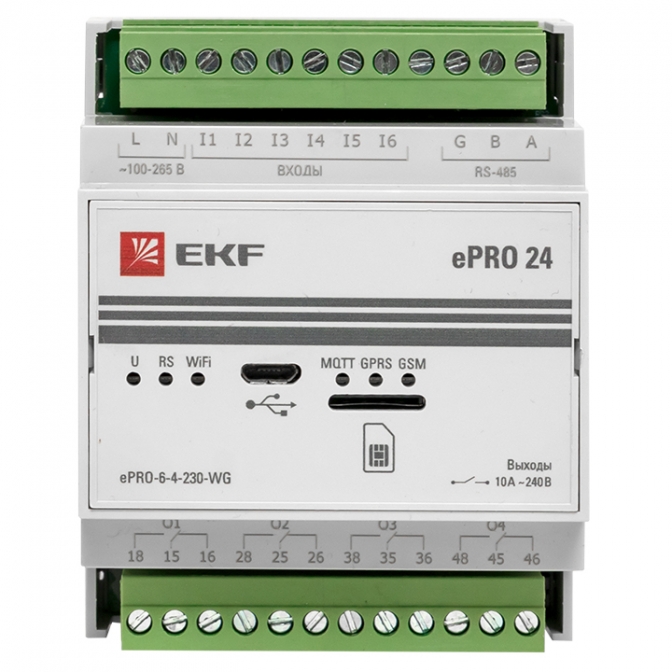 Контроллер базовый ePRO 24 удаленного управления 6вх\4вых 230В WiFi GSM EKF PROxima - фото4