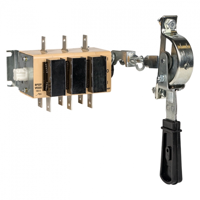 Выключатель-разъединитель ВР32У-31A71240-R 100А, 2 направ. с д/г камерами, с передней смещённой рукояткой EKF MAXima - фото1