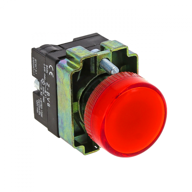 Лампа сигнальная BV64 красная EKF 24В EKF PROxima - фото1