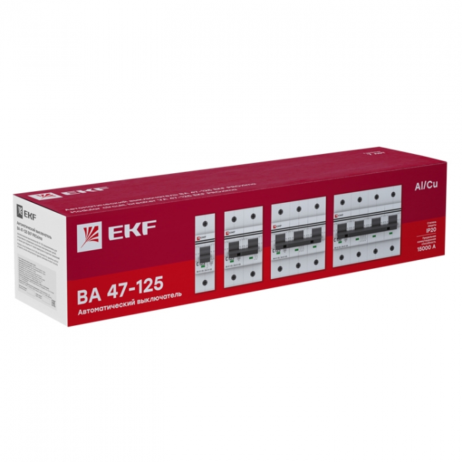 ВА 47-125 3P 125А (D) 15кА EKF PROxima автоматический выключатель, арт. mcb47125-3-125D - фото4