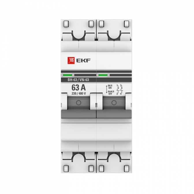 Выключатель нагрузки 2P 63А ВН-63 EKF PROxima - фото2