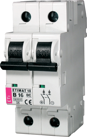 Модульный автоматический выключатель постоянного тока ETIMAT 10 DC 2p C 20A (6 kA) - фото1