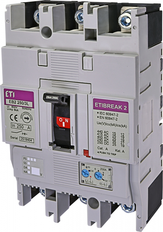 Автоматический выключатель EB2 250/3L 250А 3р (25кА) - фото1