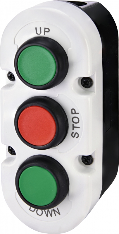 Кнопочный пост 3-модул. ESE3-V7 ("UP/STOP/DOWN", зеленый/красный/зеленый) - фото1