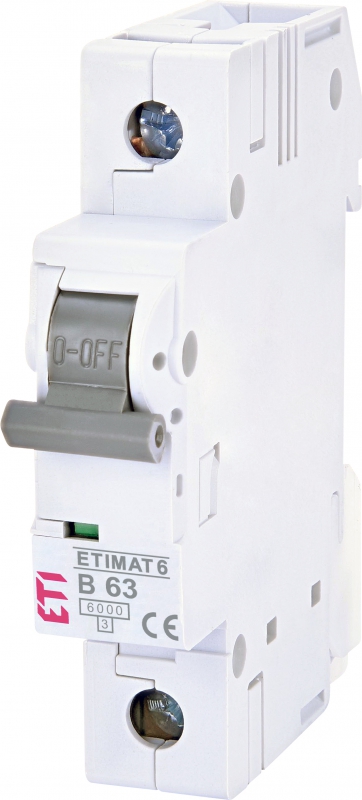 Модульный автоматический выключатель ETIMAT 6 1p B 63А (6 kA) - фото1