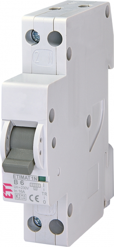Автоматический выключатель ETIMAT 6 1p+N (1мод.) B 6А (6 kA) - фото1