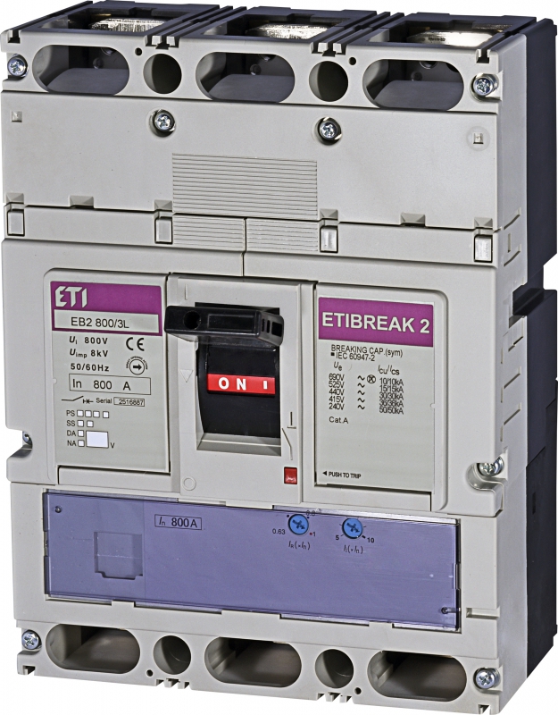 Автоматический выключатель EB2 800/3L 800A 3p (36kA) - фото1
