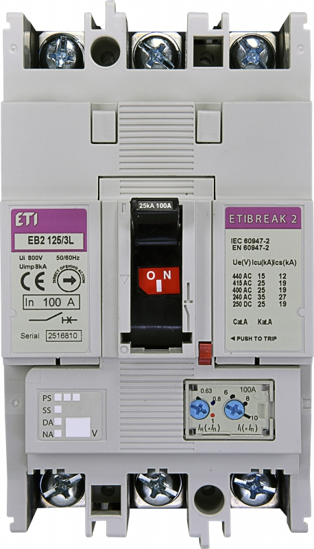 Автоматический выключатель EB2 125/3L 125А 3р (25кА) - фото1