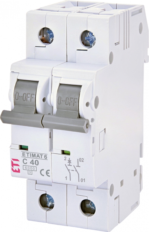 Модульный автоматический выключатель ETIMAT 6 1p+N С 40А (6 kA) - фото1
