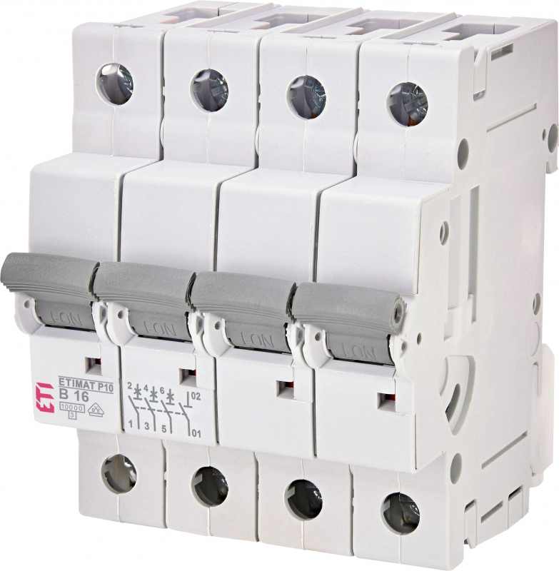 Автоматический выключатель ETIMAT P10 3p+N B 16A (10kA) - фото1