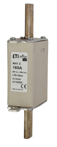 Ножевой предохранитель NH-1C Battery 160A 80V DC - фото1