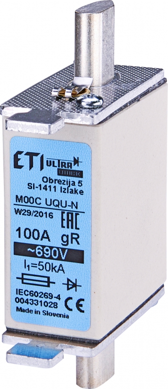 Предохранитель M000UQU-N/100A/690V gR (200 kA) - фото1