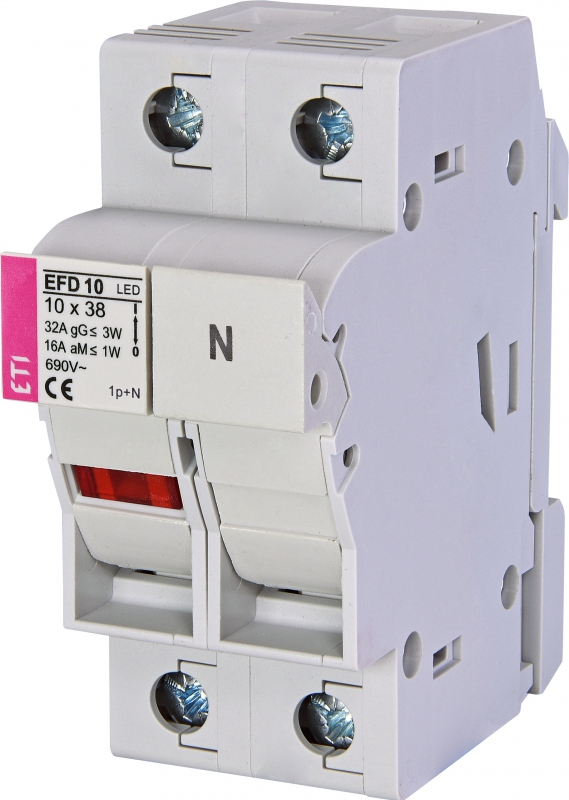 Разъединитель предохранителей EFD 10 LED 1p+N (с адаптером) - фото1
