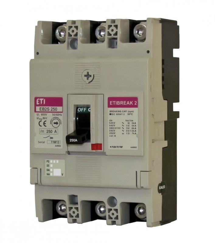 Автоматический выключатель EB2S 250/3HF 200A (40kA, фикс./фикс.) 3P - фото1