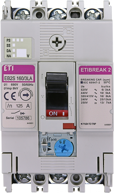 Автоматический выключатель EB2S 160/3LA 125А 3P (16kA регулируемый) - фото1