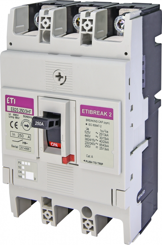 Автоматический выключатель EB2S 250/3HF 250A (40kA, фикс./фикс.) 3P - фото1