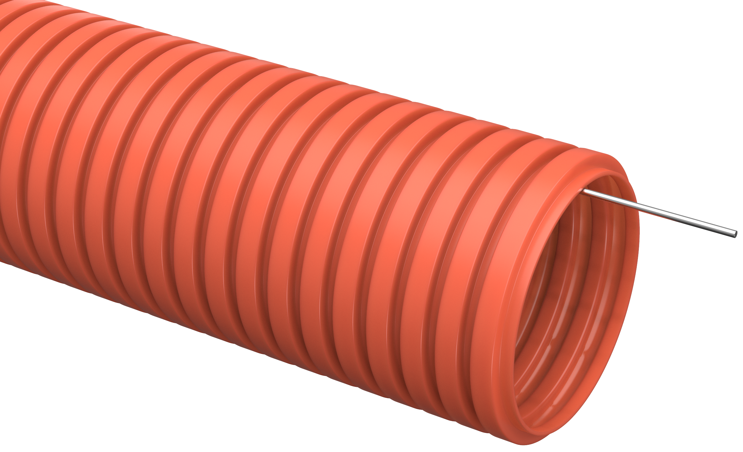 Труба гофрированная ПНД d 32 с зондом оранжевая (25 м) - фото1