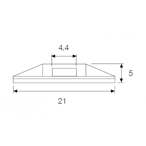 Самокл. основание (21мм) для стяжек шир. до 4 мм, (белый); YK1 - фото2