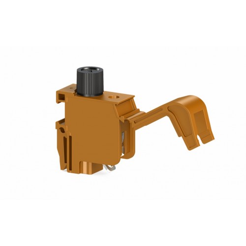 Клеммник для трансформатора, с держ. предохранителя (5х20), винт.зажим, 4 мм.кв., (оранжевый); TRV 4S - фото1