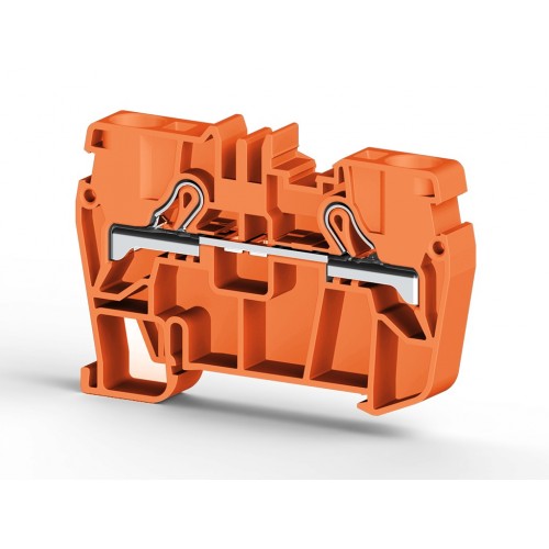 Клеммник пружинный быстрозажимной (Push in), 6 мм.кв. (оранжевый); PYK6 - фото1