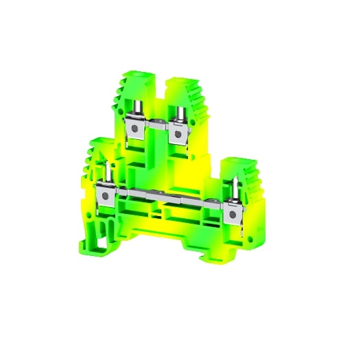 Клеммник 2-х ярусный  4мм.кв. (желто-зеленый);PIK 4N - фото1