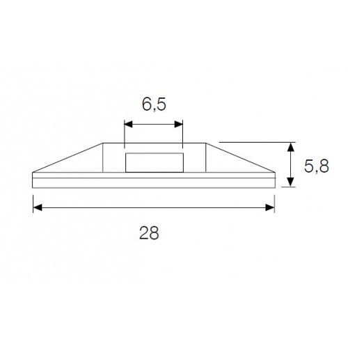 Самокл. основание (28мм) для стяжек шир. до 5,5 мм, (белый); YK2  - фото2